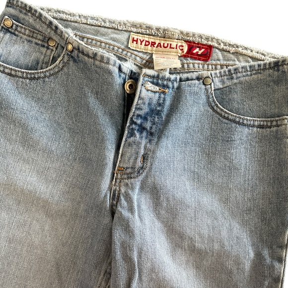 Hydraulic vintage flare legged stone washed jeans size 7/8 Y2K - Picture 8 of 10